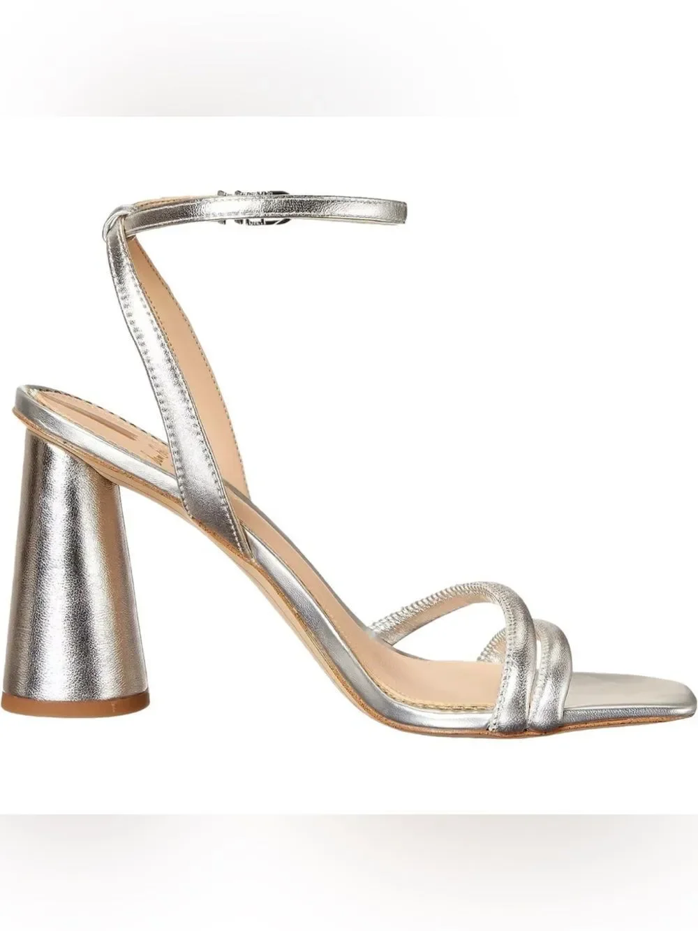 Sam Edelman Kia Sandals in Silver Leather Size 10 ~ New No Box